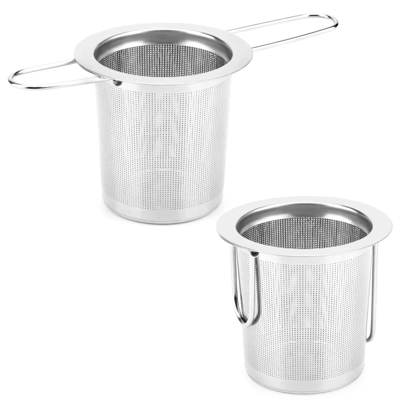 2PCS Tea Infuser Stainless Steel Tea Strainer Sitting In Mugs Tea Diffuser Long-Handled Tea Strainers Tea Filters