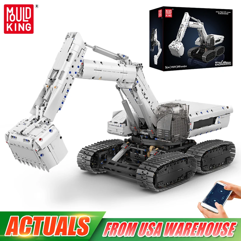 Mold King 17079 Technische Auto Speelgoed De RC Sci-Fi Graafmachine Bouwsteen Enginerring Truck Baksteen Set Kinderen Kerstcadeau