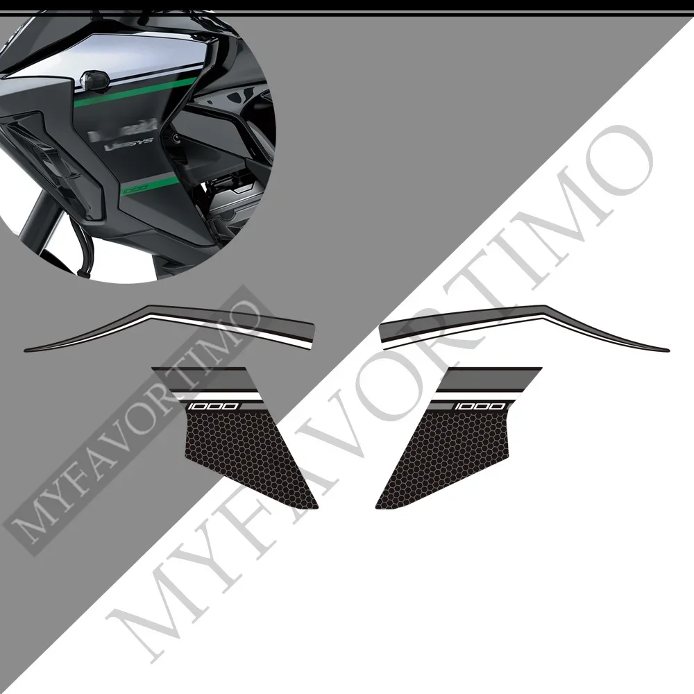 For Kawasaki VERSYS 1000 SE LT Motorcycle Front Wheel Fender Windshield Gas Tank Pad Body Sticker Decal Decorative Protection Ki