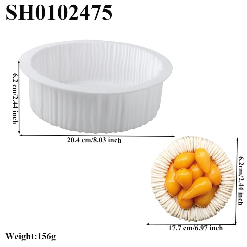1 or 6 Cells Cylindrical Coil Texture Design Mousse Cake Mold French Dessert Baking Mold DIY Pudding Dessert Chocolate Mold