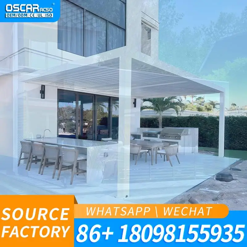 3X3 6x3 Waterproof Outdoor Custom Louvered Patio Metal Roof Gazebo Aluminium Garden Gazebos for Backyard Terrace Balcony pergola