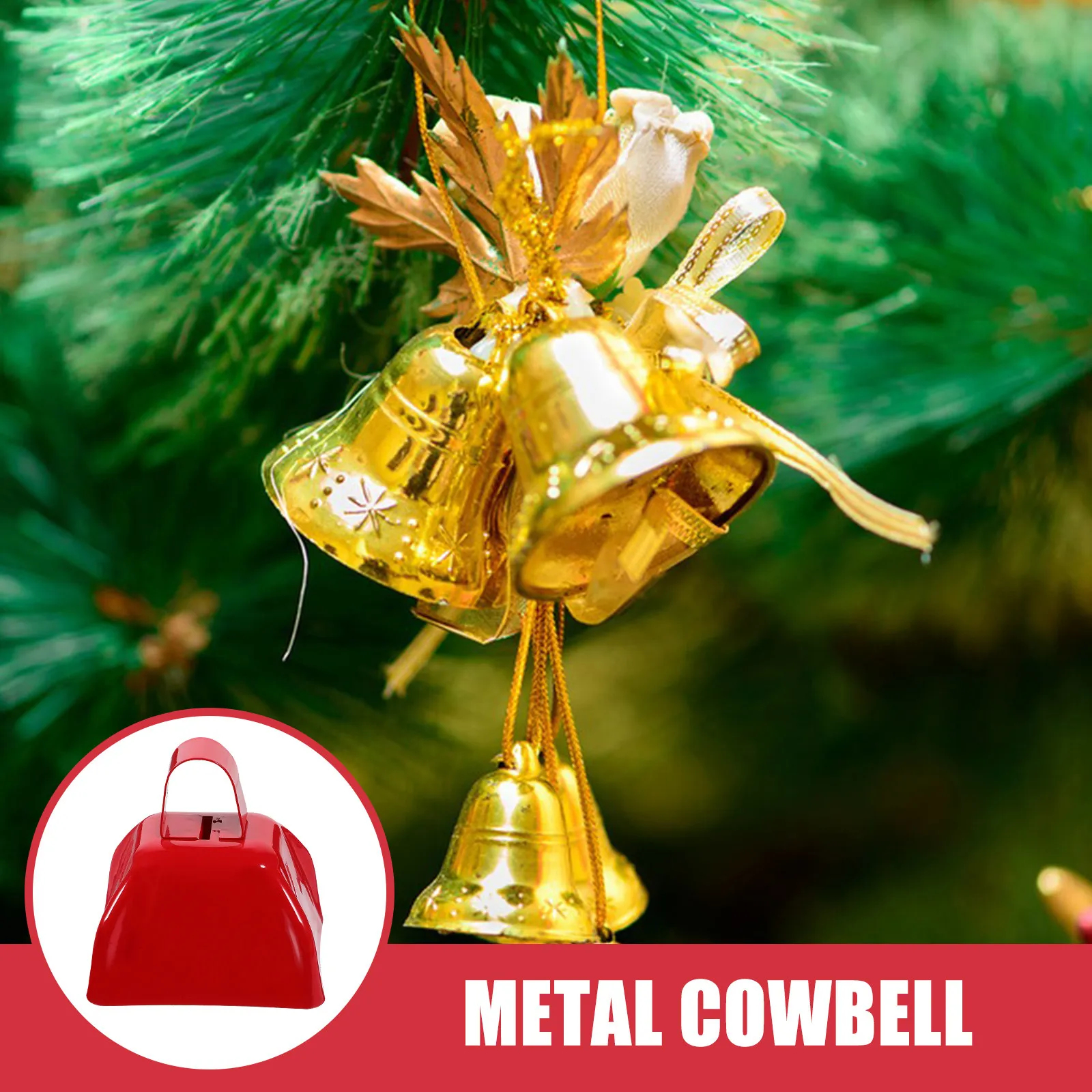 2Pcs Metal Square Cowbells Loud Noise Makers Bells for Sports Events Football Crowds Cheering Cow Bells