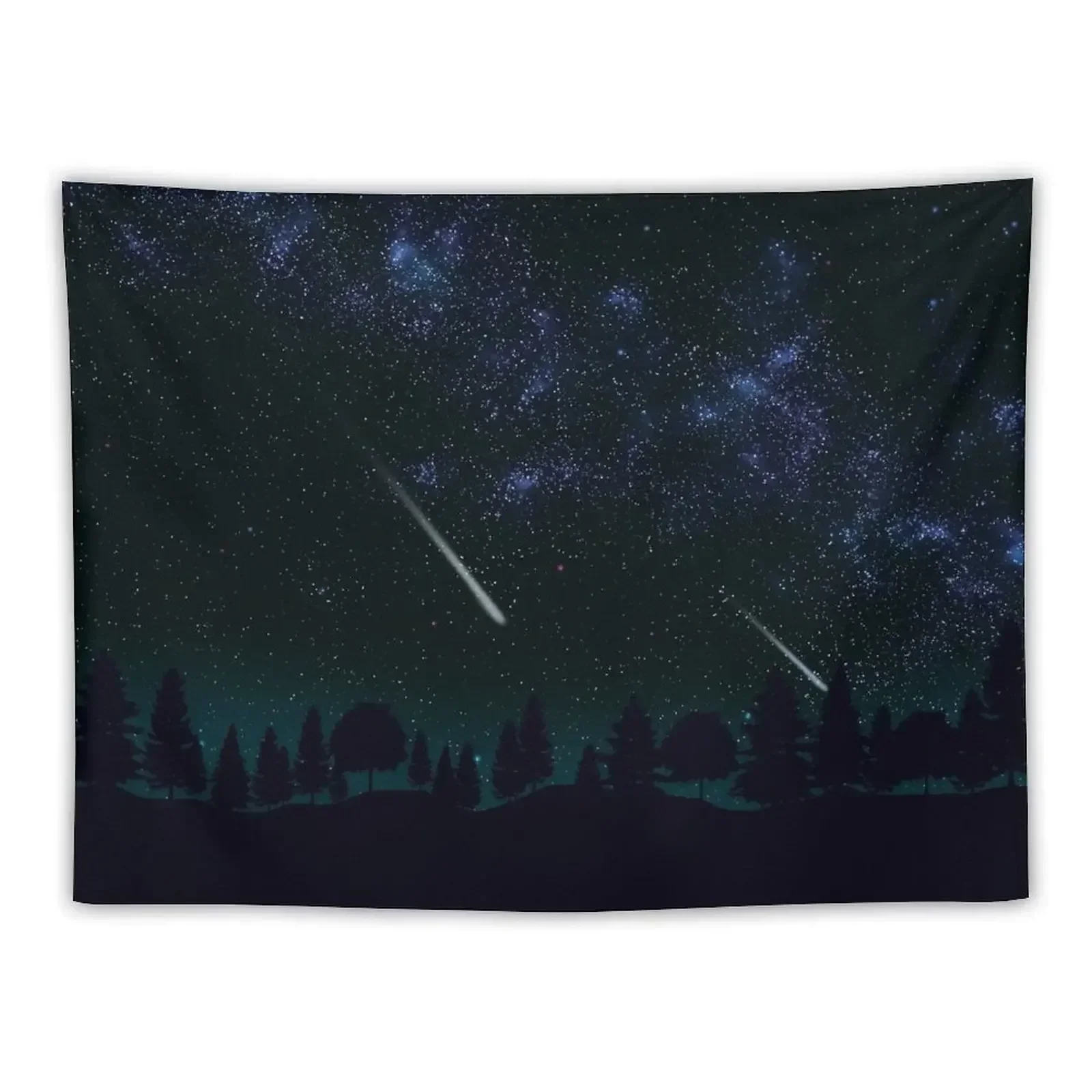 

Landscape. Milky Way, forest and meteor shower Tapestry Bedroom Decor Wall Carpet Carpet Wall Wall Art Tapestry