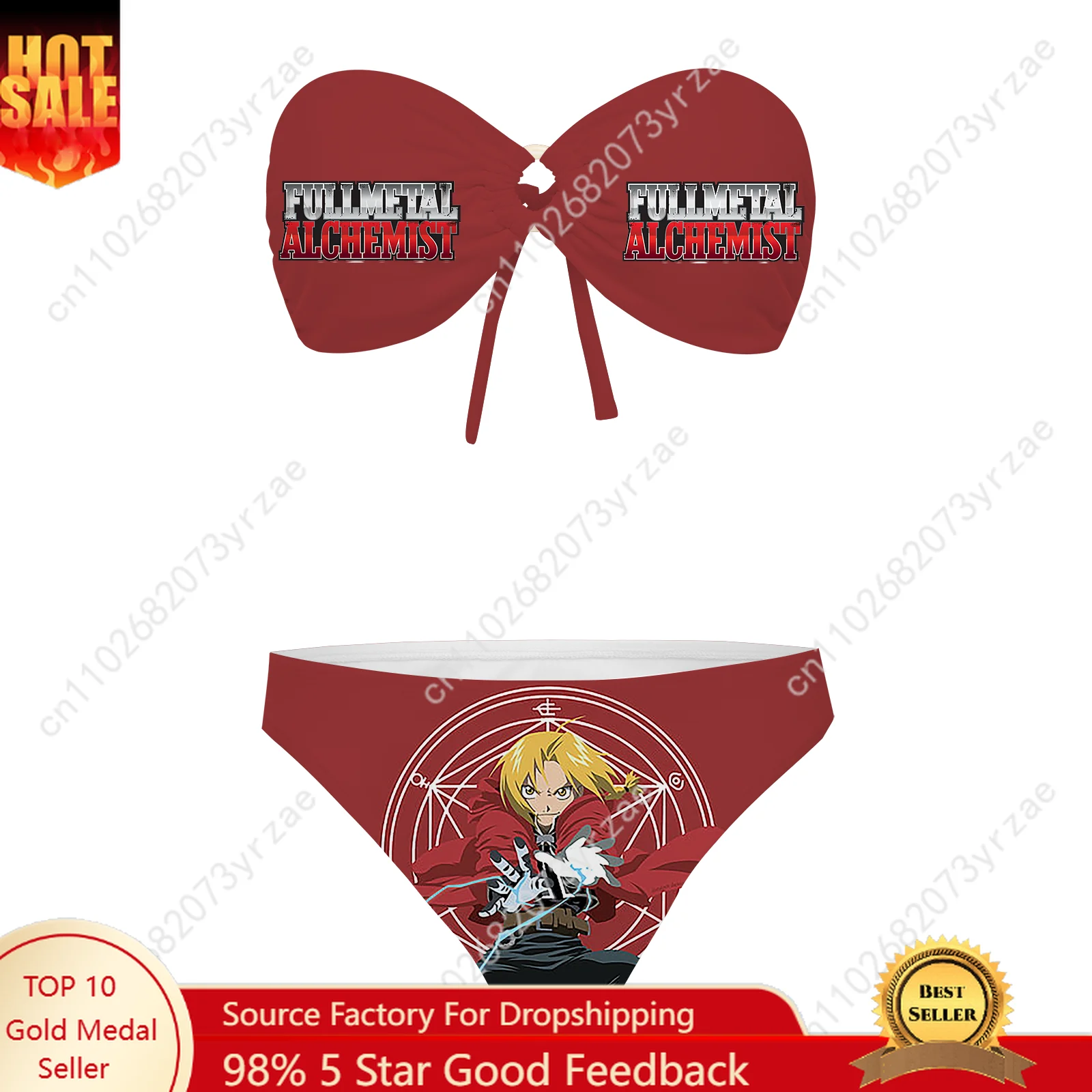 

Fullmetal Alchemist Strapless Swimsuit Womens Bathing Suits Personalized Swimwear Pool Party Sexy Bikini Custom Made Beachwear