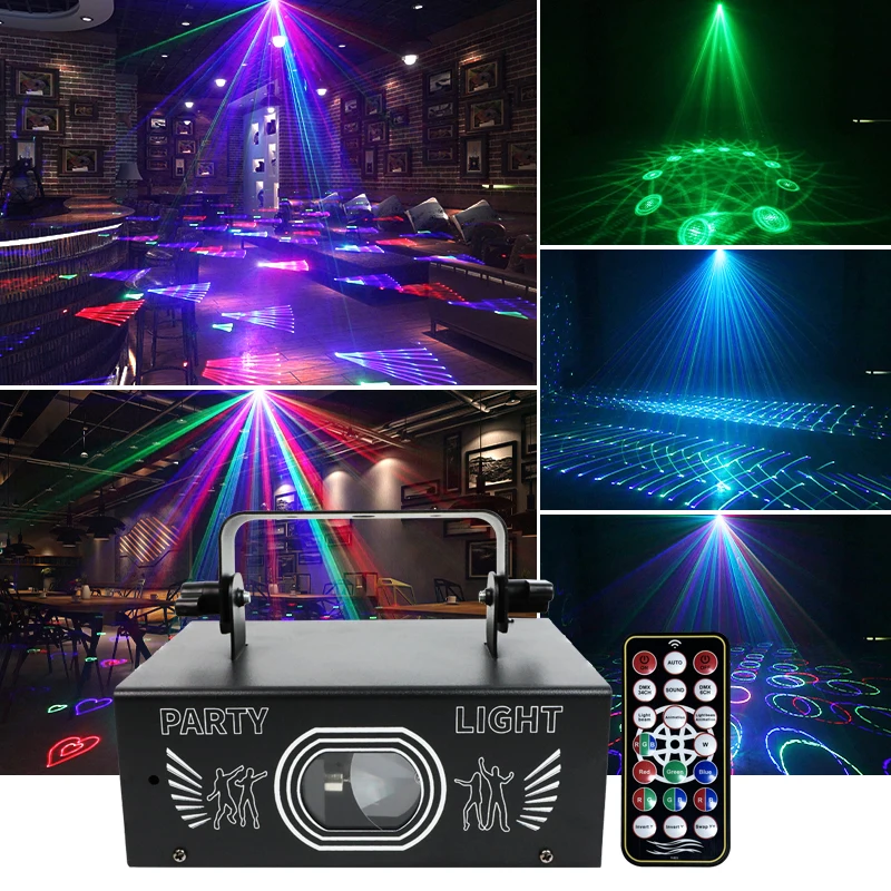 

Лазерный свет DJ для вечеринки, 3D-анимация, лазерная машина, несколько функций управления, поддержка подходит для DJ DMX, вечеринок, баров KTV