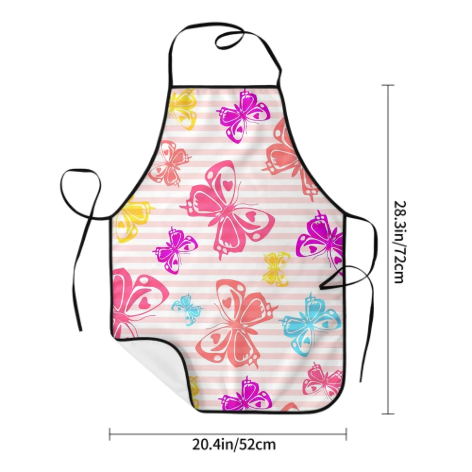 Colorful Polyester locking hem Apron Home Cooking Baking Kitchen Beautiful Apron Butterfly Colorful Flower Colorful Flower