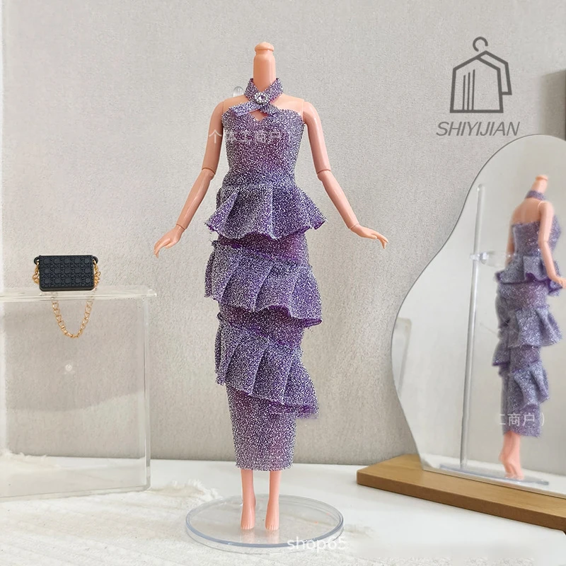 30cm FR Supermodel Doll Clothes Fashion Sweet Glitter Cake Dress1/6 BJD Xinyi PP Princess Doll Elegant Dinner DIY Dress Up