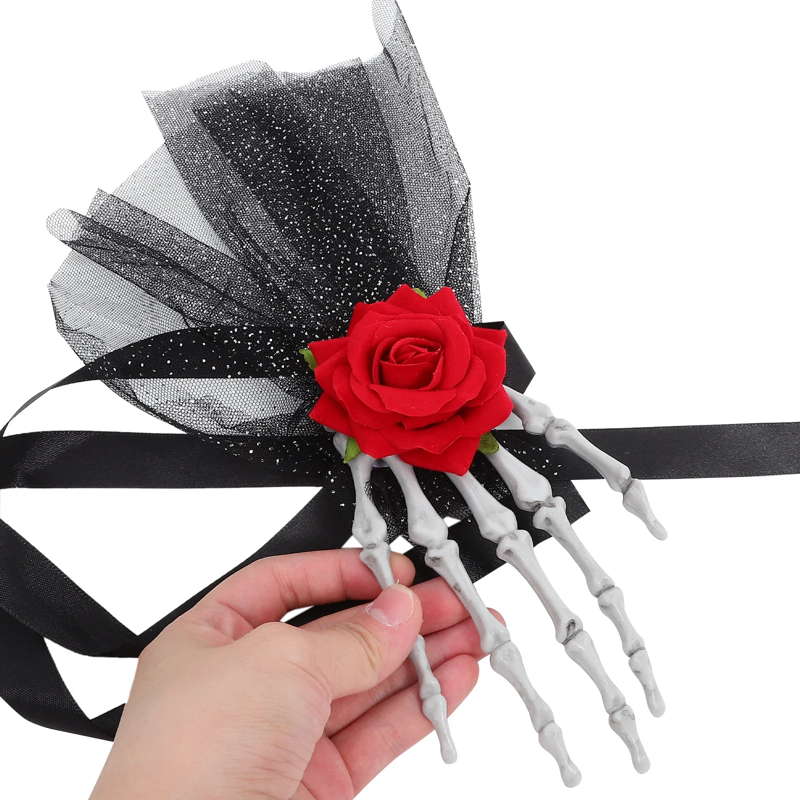 

Halloween Fake Rose Headband Veil Party Cosplay Hair Hoop Costume Decorative Costume Hairband Halloween Party Prop