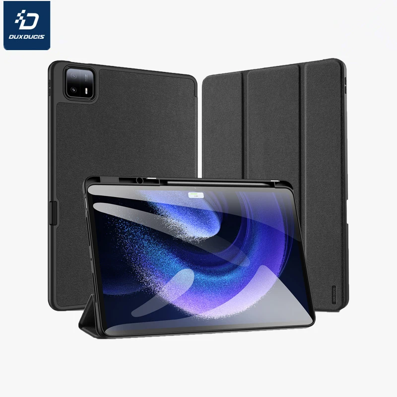 DUX DUCIS woven design tablet protective cover For Xiaomi Pad 6 Max 14 Fall prevention Pen slot Trifold stand protect cover