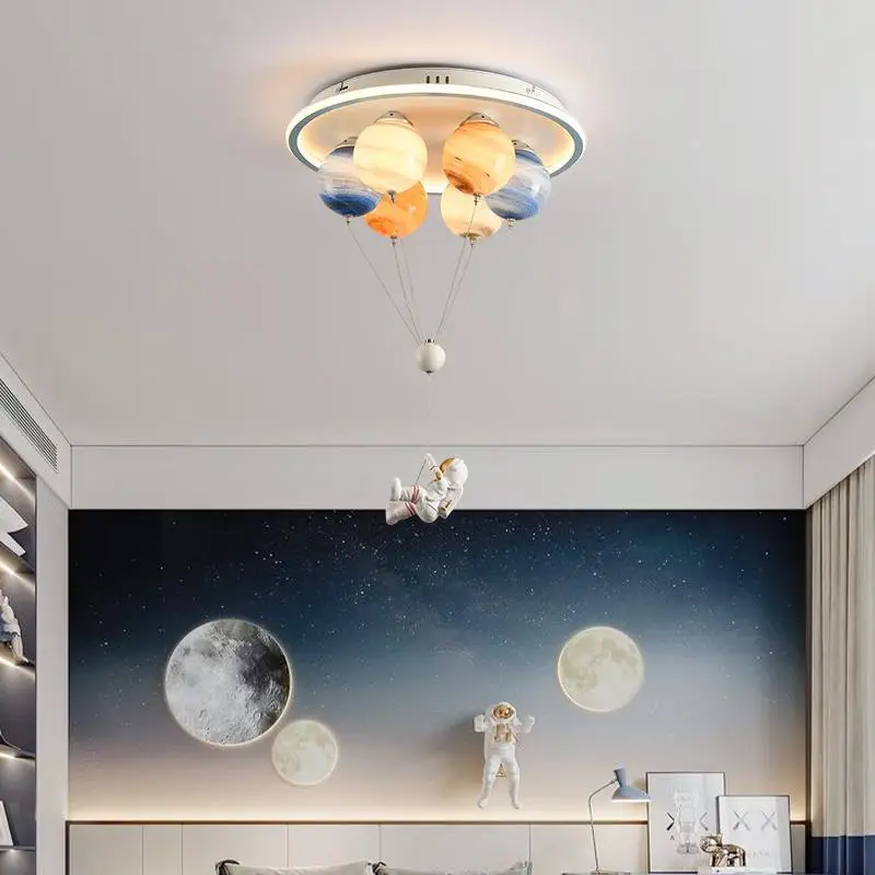 Astronaut Modern Led Ceiling Light Creative Planet Lamp for Children's Room Dining Study Kindergarten Lighting