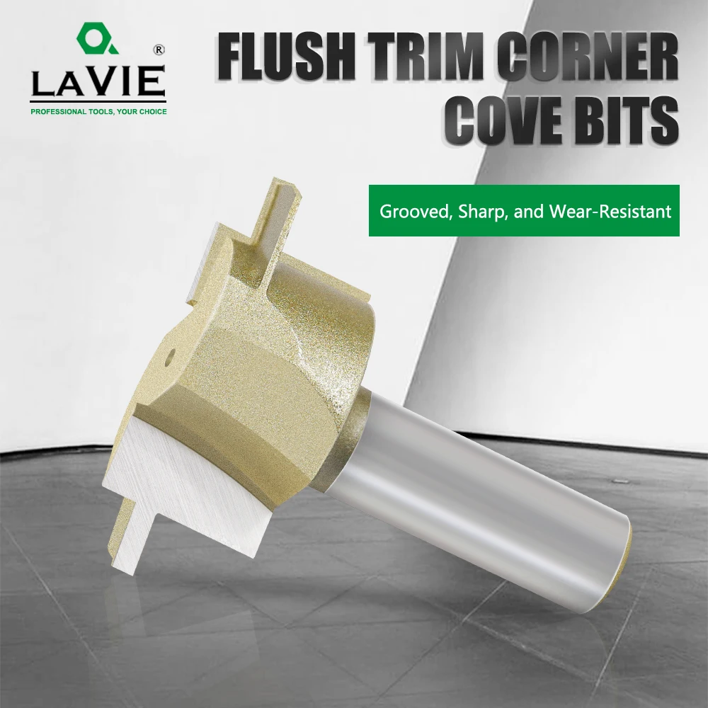 

LAVIE 1/2' Shank Industrial Quality Flush Trim Corner Cove Bit Router Bits Woodworking Milling Cutter I13A374919GD