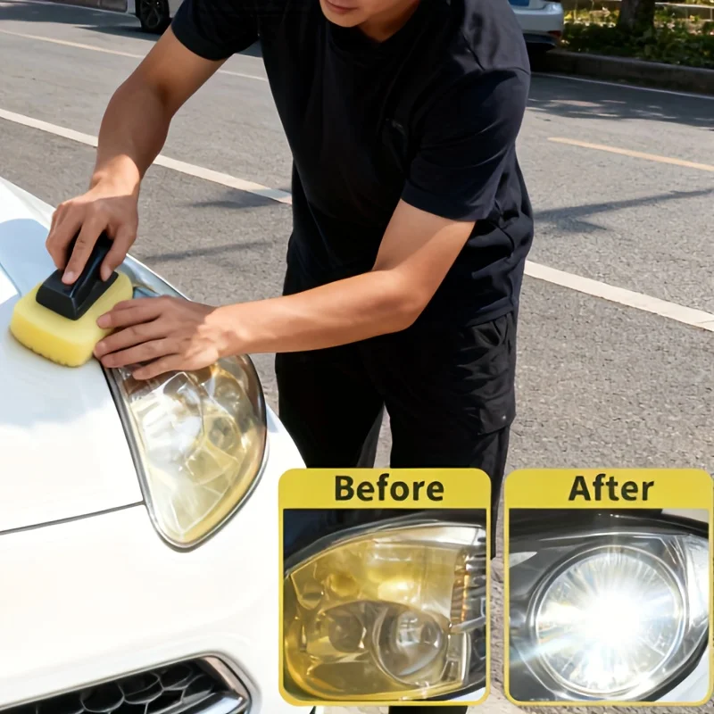 معجون احترافي لإصلاح المصابيح الأمامية للسيارة - مجموعة صيانة ضوء السيارة سهلة الاستخدام، واستعادة المصابيح الأمامية المؤكسدة والمصفرة والضبابية #3