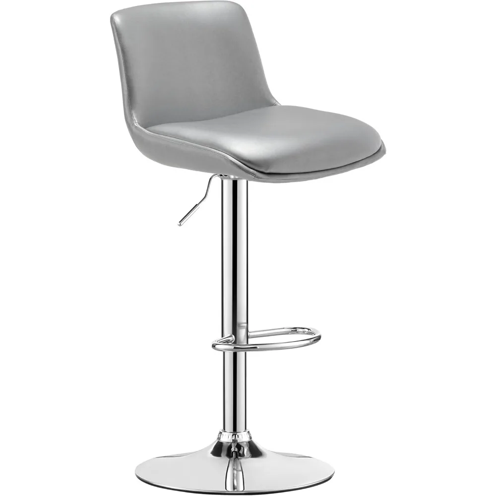 Sgabelli da bar, Sgabello girevole moderno imbottito con schienale per bar e bancone, altezza regolabile da 24 a 34, set di 2