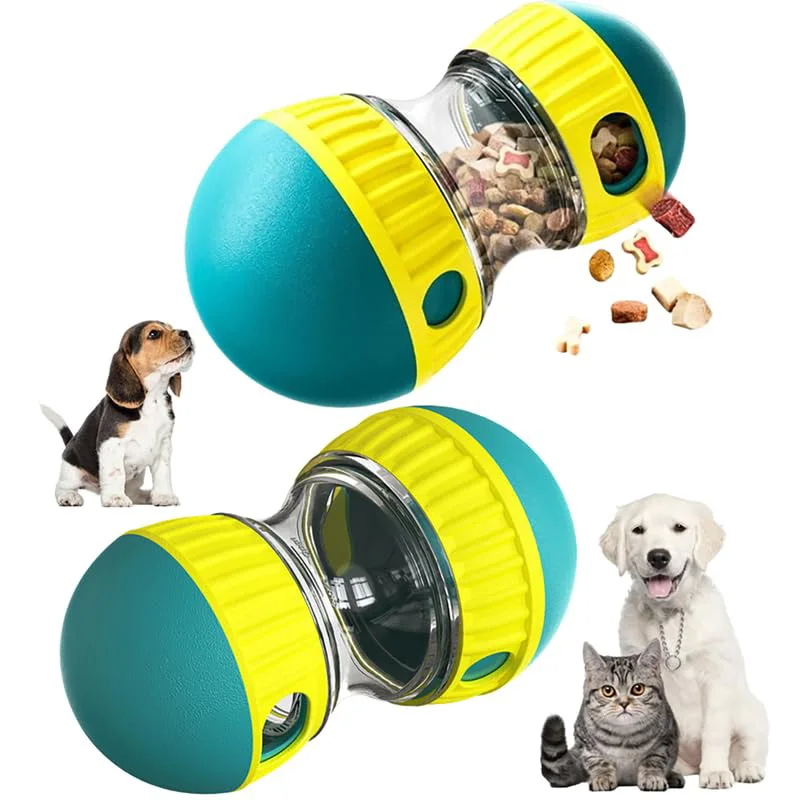 Dog Toy Tumbler Leaky Food Ball Elliptical Track Rolling Ball Slowly Feeding Protects Stomach Increase Intelligence Pet Supplies