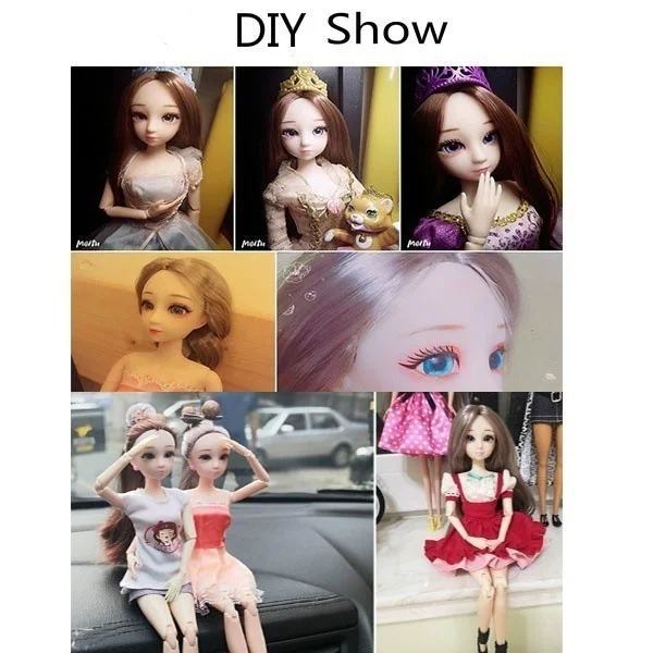 Fashion 30cm Doll 3D Eyes Princess Dolls Plastic DIY Dolls 28 Joint Doll Model Kids Girls Doll Toy