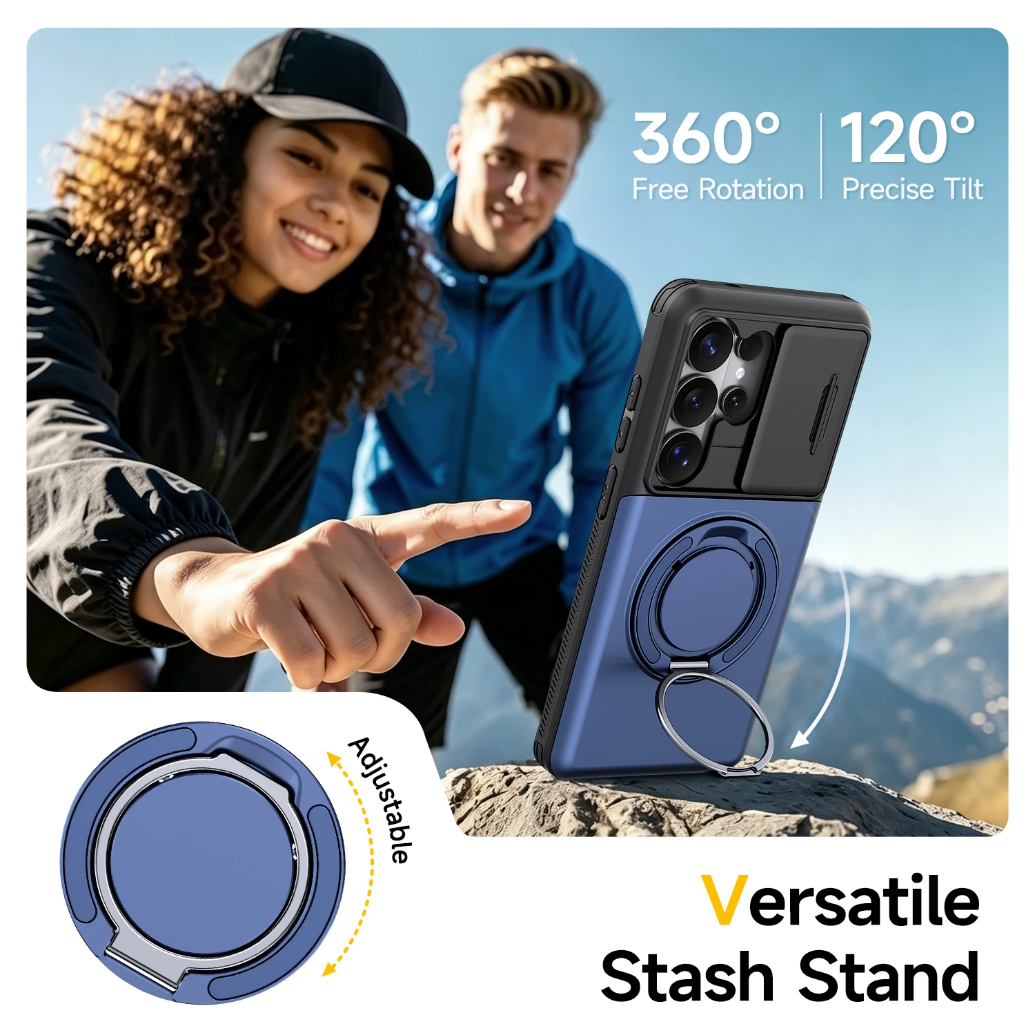 Magnetic Bracket Wallet Holder Phone Case for Samsung S26 S25 Plus S24 FE S23 S22 Ultra Slide Camera Protection Shockproof Cover - view 6