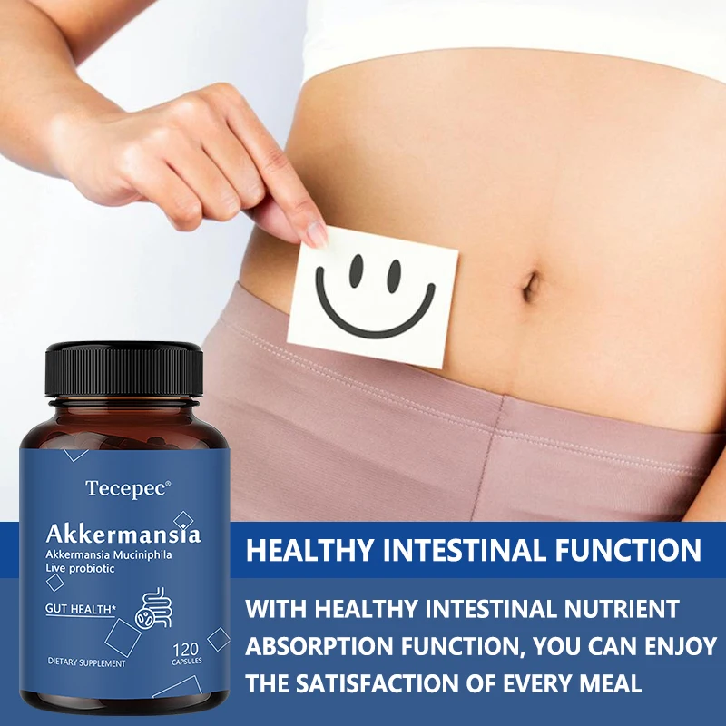 Akkermansia Probiotics with Prebiotic Fiber - Delayed Release, 100M AFU Live Strain, for Gut Health in Men and Women