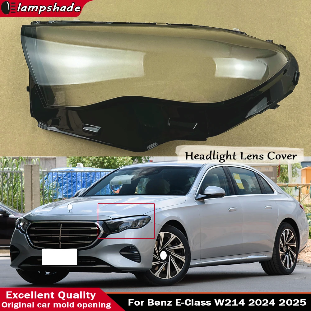 For Mercedes-Benz E-Class W214 2024 2025 Car Accessories Transparent Headlight Shade Cover Lampshade Shell Lens Plexiglass