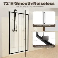 32-36" W x 72" H Semi-Frameless Pivot Swing Shower Door for Bathroom 2