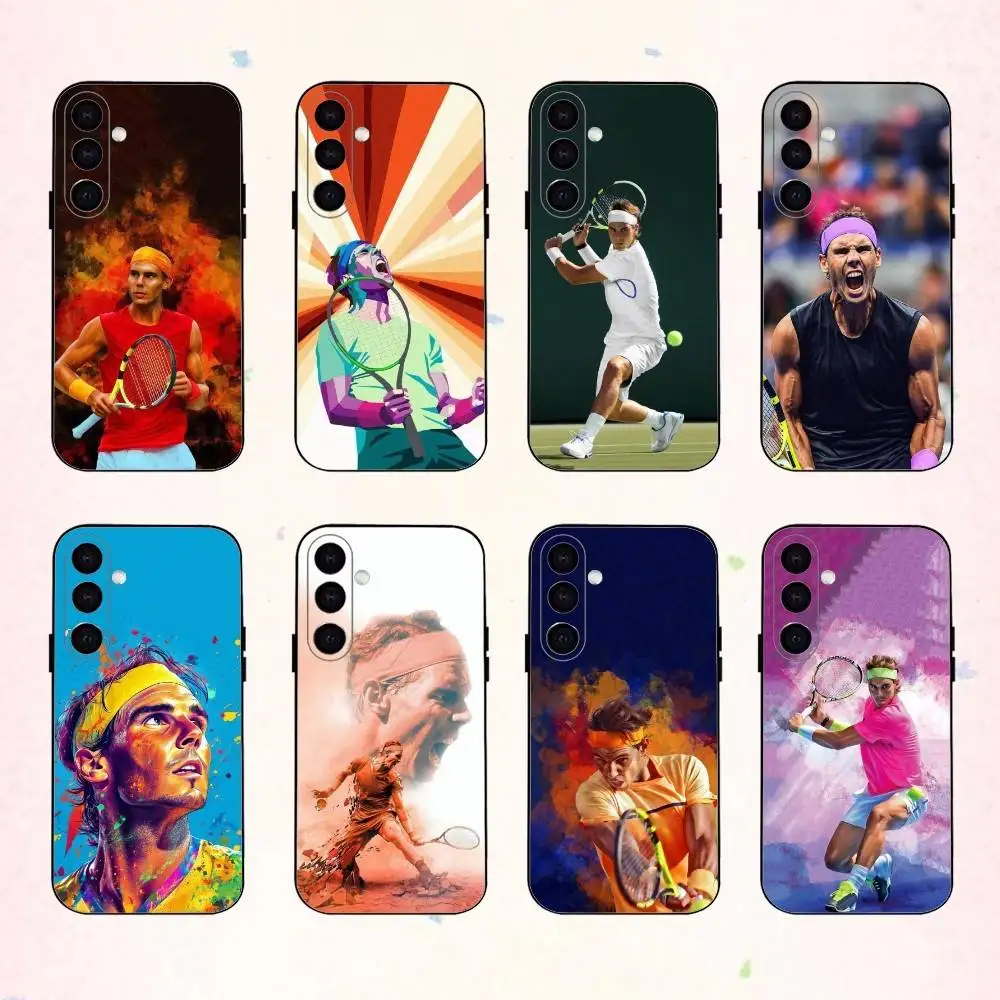 Etui na telefon R-Rafael N-Nadal Tennis Merch do Samsung Galaxy A73, A72, A71, A70, A53, A52, A51, inne modele, miękka czarna obudowa