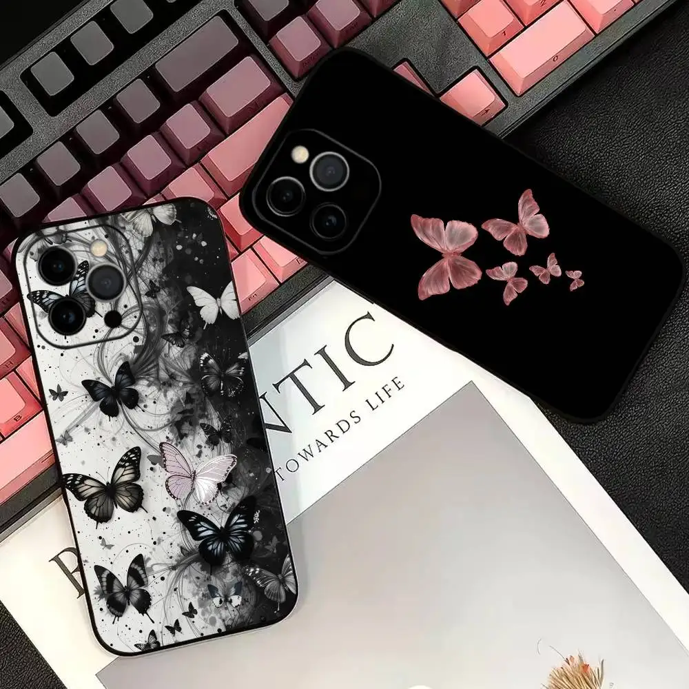 

Y2K Butterfly Print Phone Case Silicone Soft For IPhone 17 16 15 14 13 12 11 X XR Plus Pro Max Plus