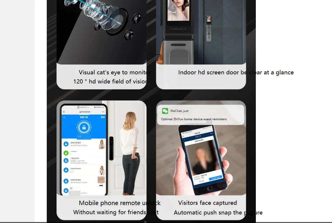 The newest Design Electronic Smart Lock with Camera, Video Doorbell Digital  Door Lock with WiFi