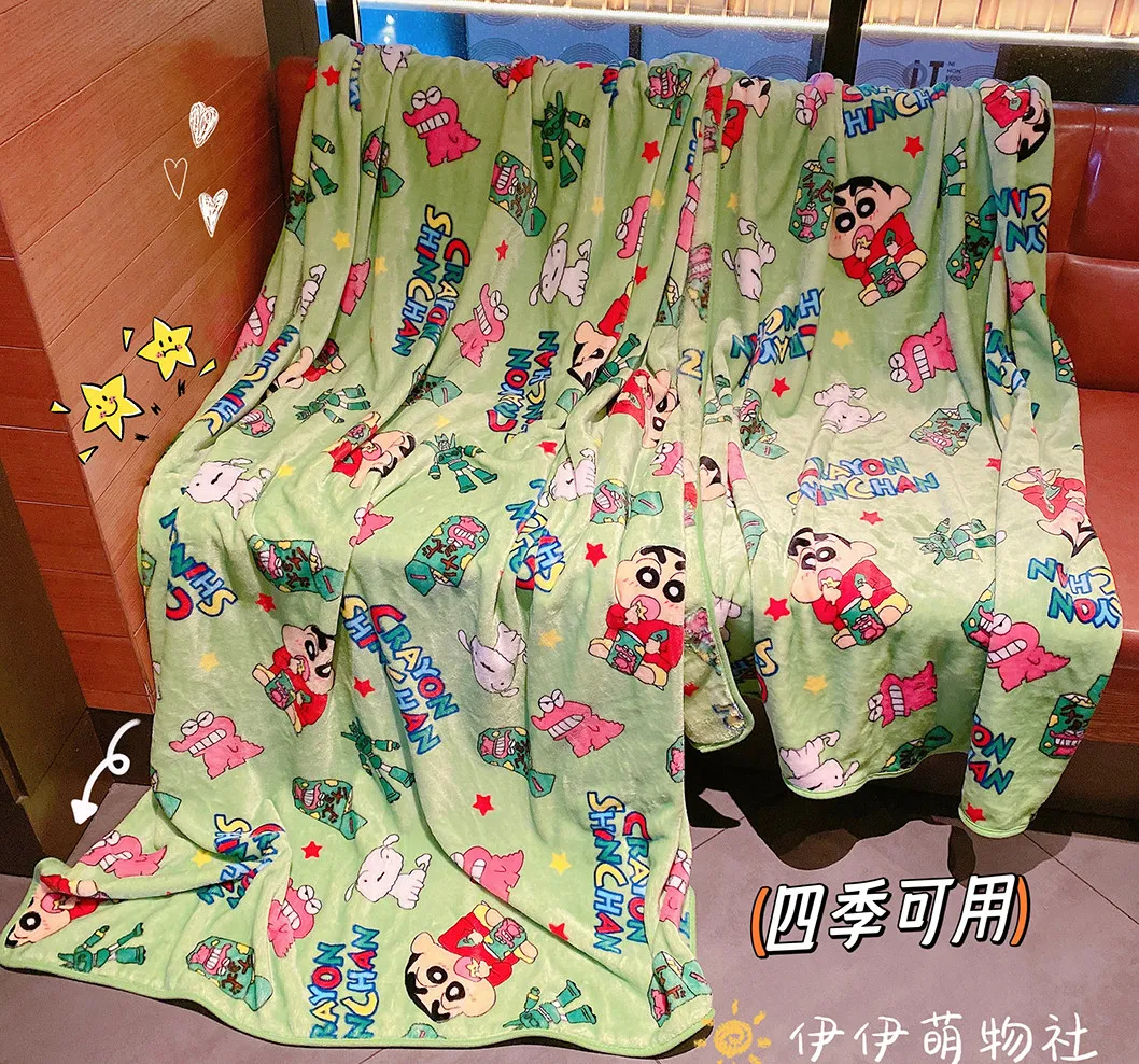 Cartoon Crayon Shin chan Blanket flannel Student Office Napping Blanket Cute Velvet Blanket Dormitory Bed Sheet Blanket Gift