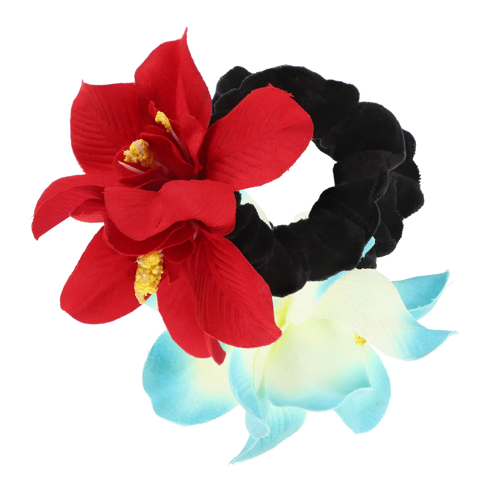 

2pcs FlowerHairTiesElasticKidHairDecorationOrchidRubberB sGirls AccessoriesSummerBraidFixerCurlyHairScarf
