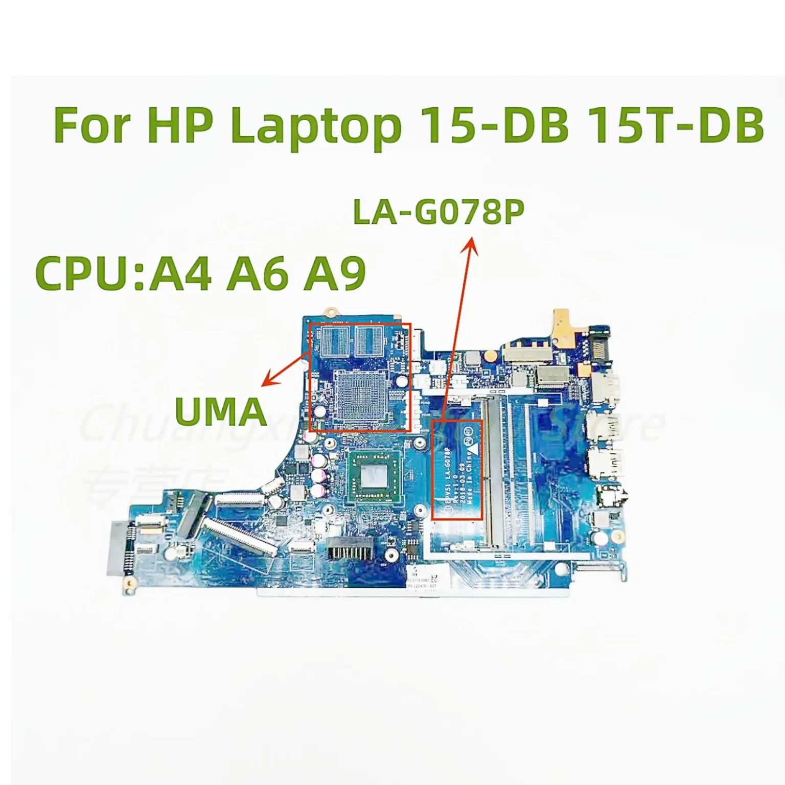 

motherboard LA-G078P is applicable FOR HP laptop 15-DB 15T-DB 255 G7 CPU: A4 A6 A9 GM 100% test OK before shipment