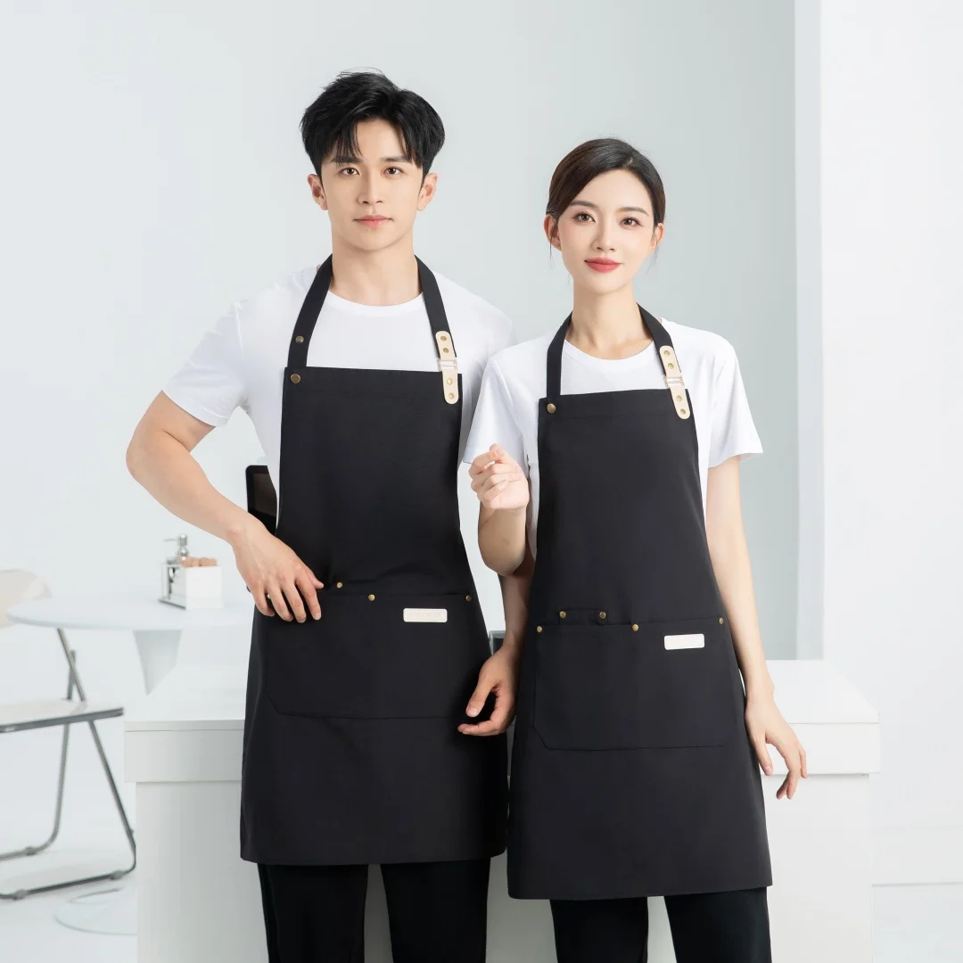 Customized apron with personalized logos for men and women, kitchen chef, baking and cleaning, restaurant salon, waterproof bib