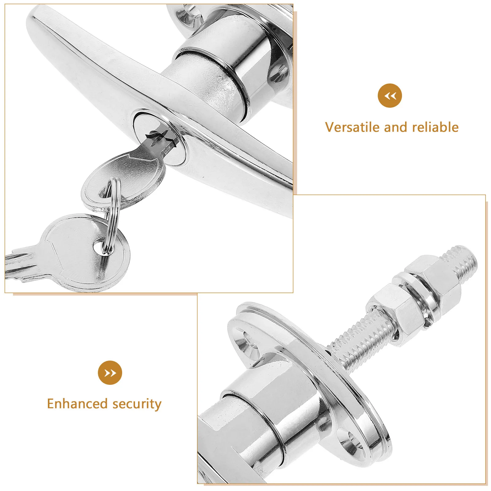 T Shaped Handle Lock Set Alloy Construction Easy Install Door Handle Lock for Barn Garage Sliding Doors with Keys