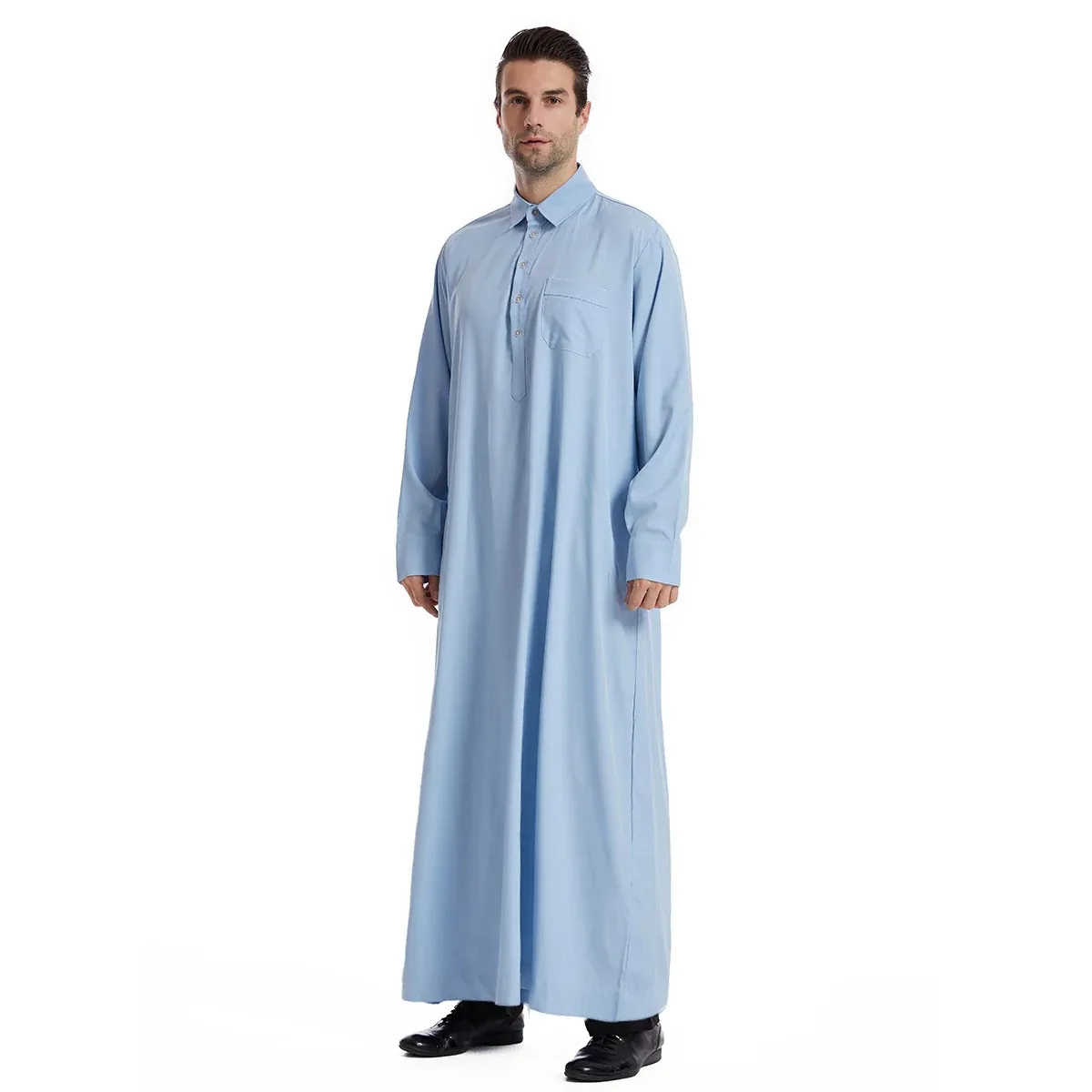 Men's Arabic Thawb Traditional Robe - Loose Fit Design | Classic Islamic Thobe for Men - Ideal for Ramadan, Eid & Festivals