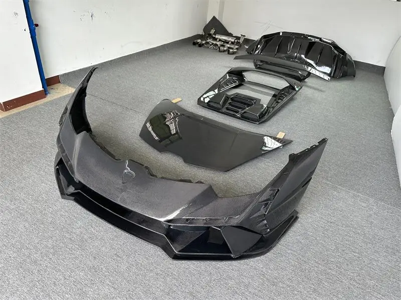 New Tecnica Style All Carbon Fiber Body Kit for  Huracan LP610 Includes Front Lip Rear Diffuser Side Skirt Bumper