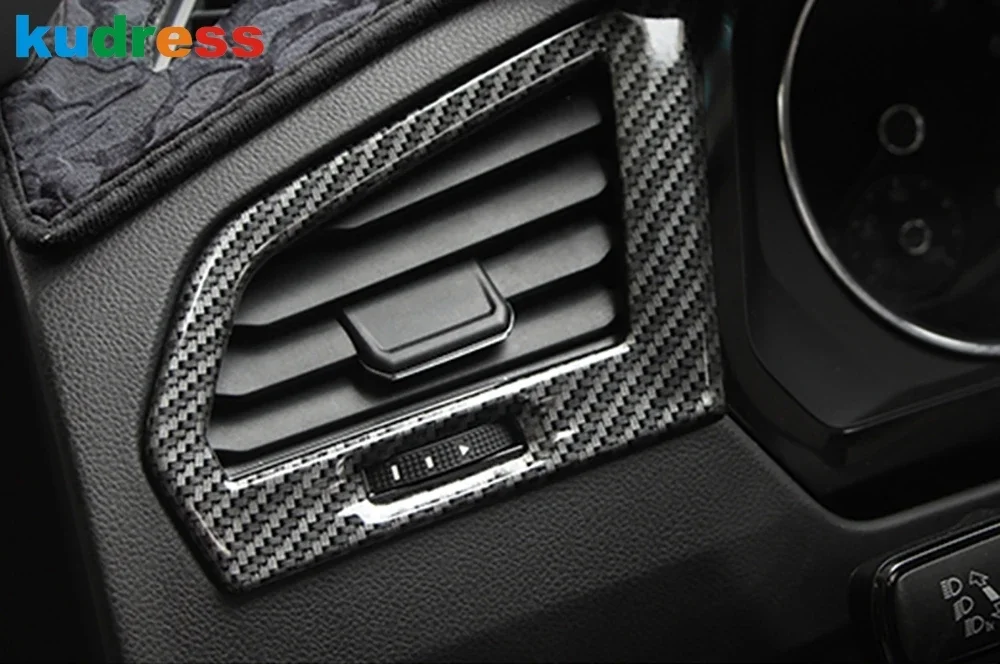 Car Front Side Air Condition Vent Outlet Cover Trim For Volkswagen VW Tiguan MK2 2017-2021 2022 2023 Carbon Interior Accessories