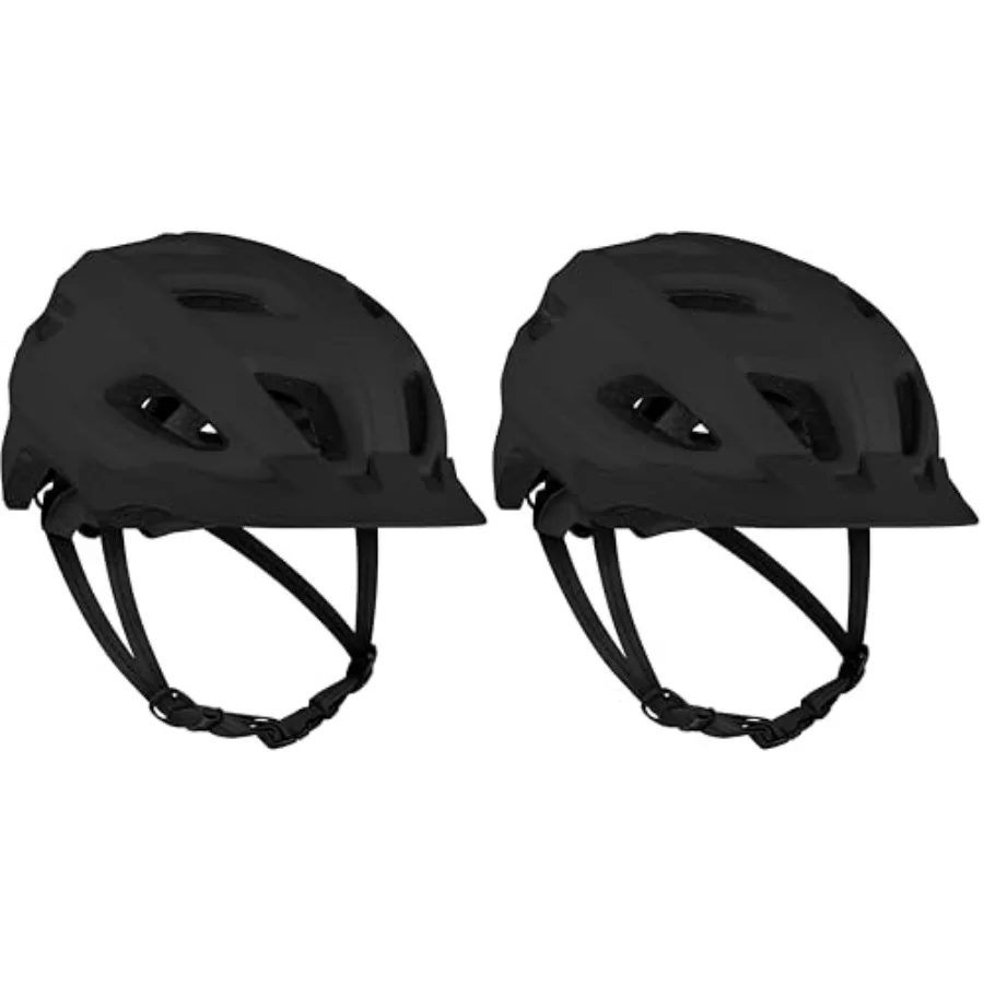 

Adult bike helmet for cycling use, ABS+EPS material, black color, LED safety light and adjustable dial for secure fit