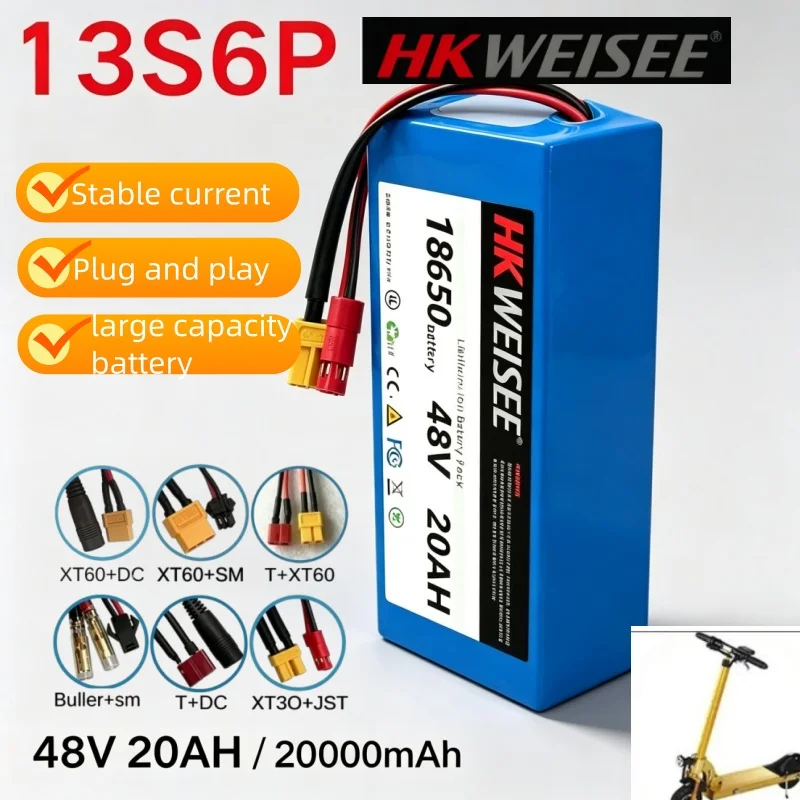 18650 Original 48V 20Ah 13s6p Lithium Battery Pack 48v Citycoco Motorized Scooter Batteries Built in BMS