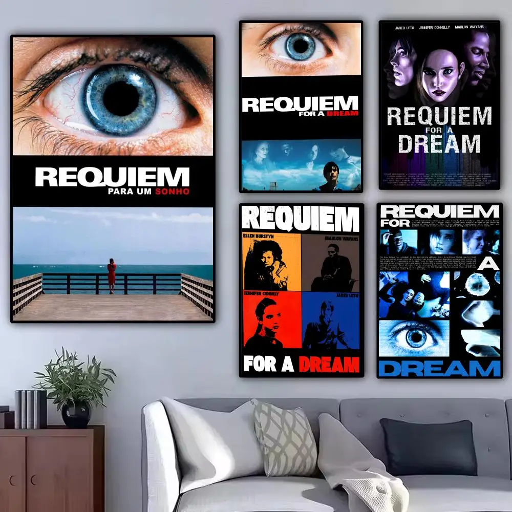 Movie R-Requiem For A Dream Painting Calligraphy Modern Canvas Poster Wall Art Aesthetic Bedroom Decor for Cafe Home Gift