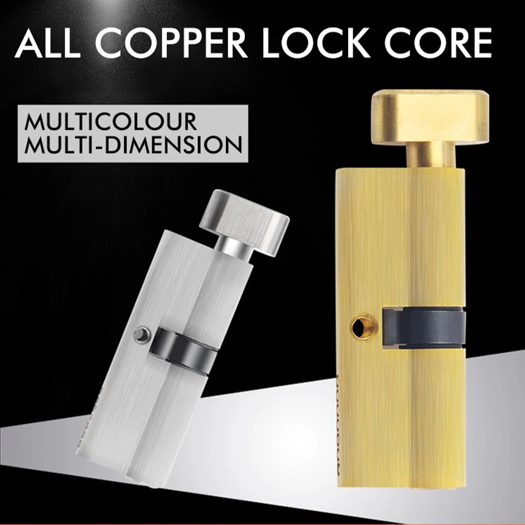 Large 100 110mm lock core universal solid wood door all copper door single opening lock core with 3 copper spoons