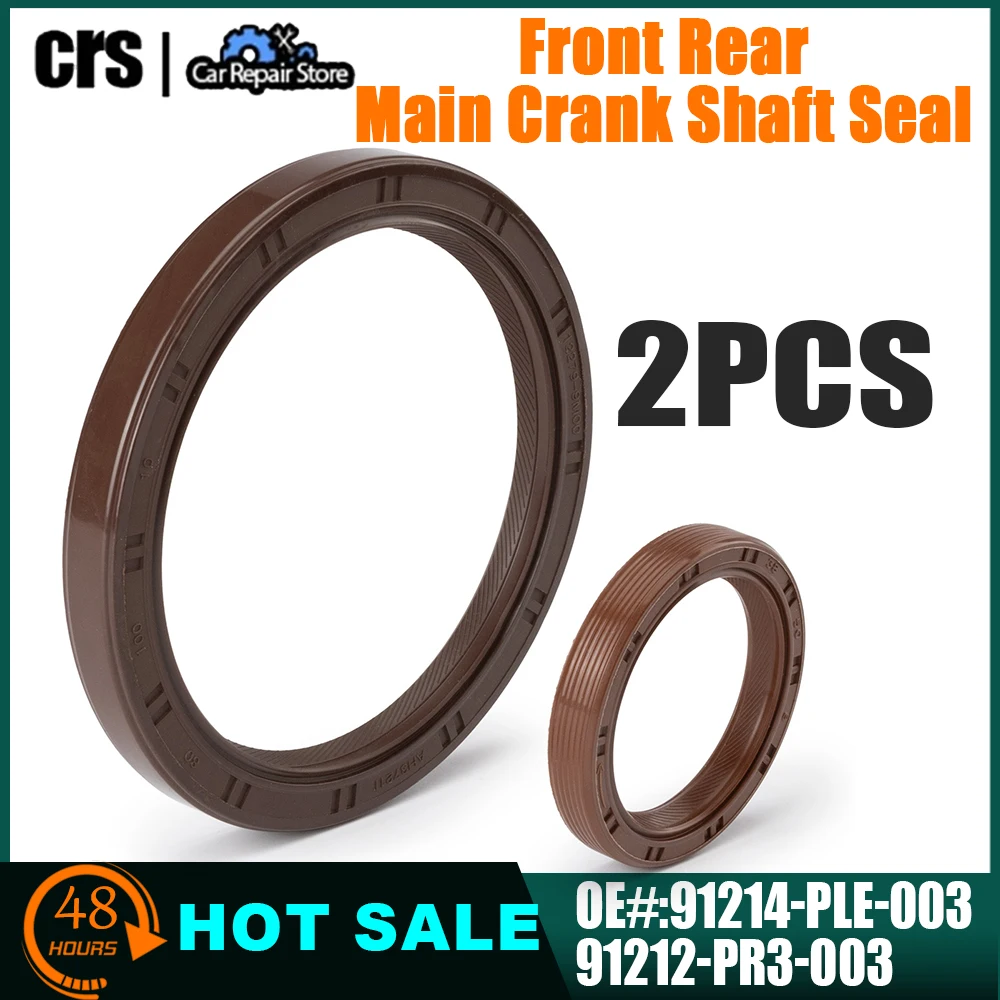 

2pcs 91212-PR3-003+91214-PLE-003 Oil Pump Front & Rear Main Crank Seal For Honda CR-V Civic Aacura Integra B-Series DOHC VTEC