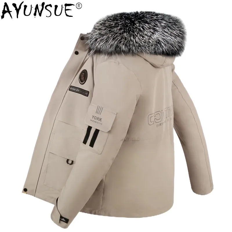 

New Men's Parkas Winter Jacket Men Clothing Mink Fur Coat Men Mink Liner Fox Fur Collar Fur All-in-One Jacket for Men 2022 FCY