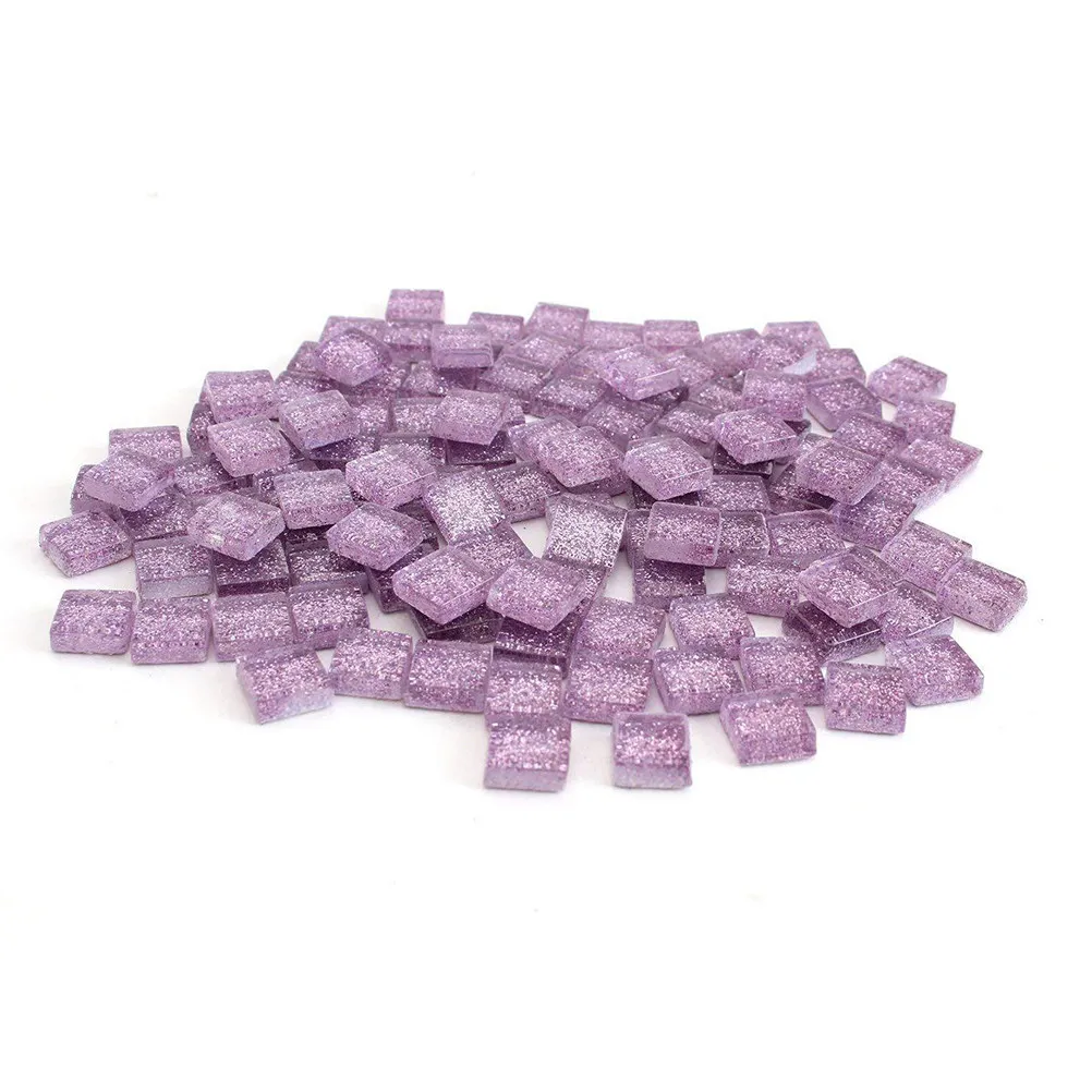 300G Mixed Color Crystal Glass Mosaic Tiles 1x1cm Square for DIY Arts Crafts Decoration Photo Frames Lamps Supplies
