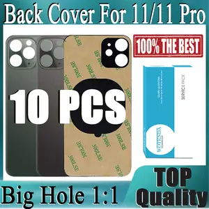 Bilashmart 10 2 in 1 Big Hole Rear Battery Back Door Glass iPhone 11 Pro Back Cover Glass iPhone 11 Replacement Part