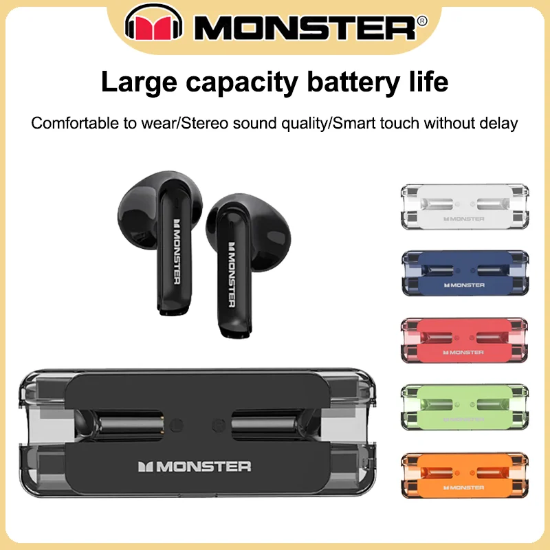 Choice Monster XKT08 TWS Bluetooth V5.3 Wireless Headphones High Quality Headset HIFI Sound Earbuds Low Latency Earphones New