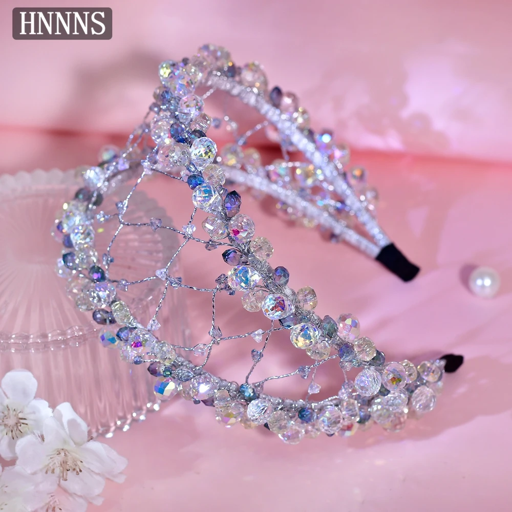 

HNNNS Luxury Headband Glittering Crystal Headdresses Dating Party Hair Accessories Bridal Banquet Headpiece Holiday Gifts A308