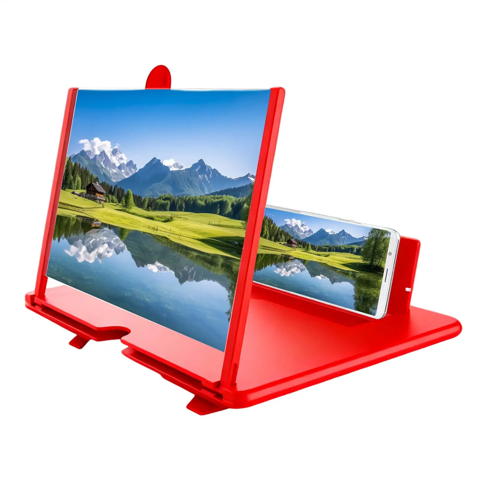 Screen Magnifier for Cell Phone 3D HD Tabletop Enlarger Cell Phone Magnifier for Seniors Video Watching Movie Night Home Travel