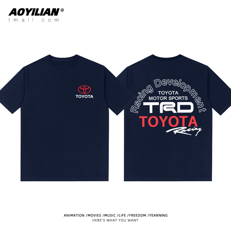 Toyota TOYOTA Performance Car Racing Division TRD Car Men's and Women's Casual Half-Sleeve Short Sleeve T-Shirt Pure Cotton