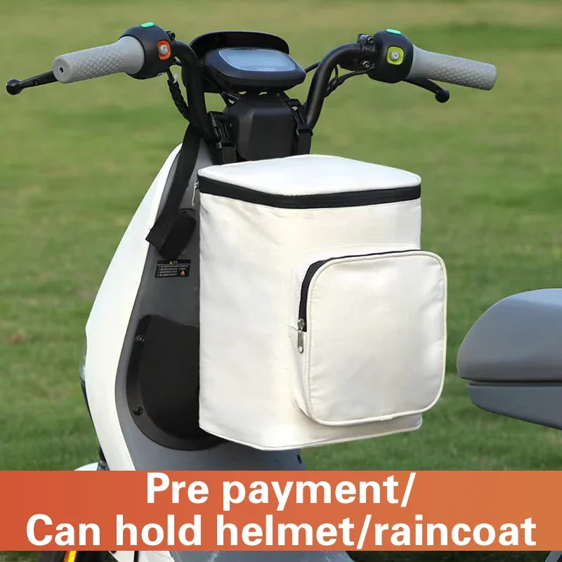 

Electric Bike Helmet Hanging Bag Large Electric Bike Waterproof Front Pocket Storage Hanging Bag Artifact Raincoat Covering Bag
