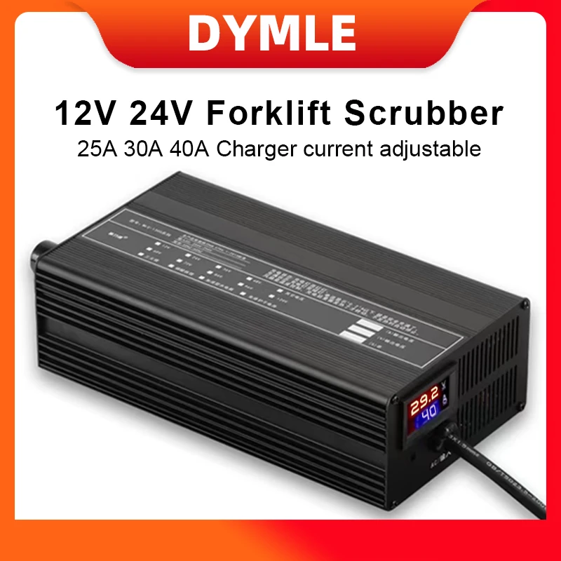 12V 24V Lithium Battery Charger 4S 8S 7S 40A 30A 25A 14.6V 29.2V 12.6V RV Forklift Car Scrubber Li-ion Lifepo4 Acid Lead Charge