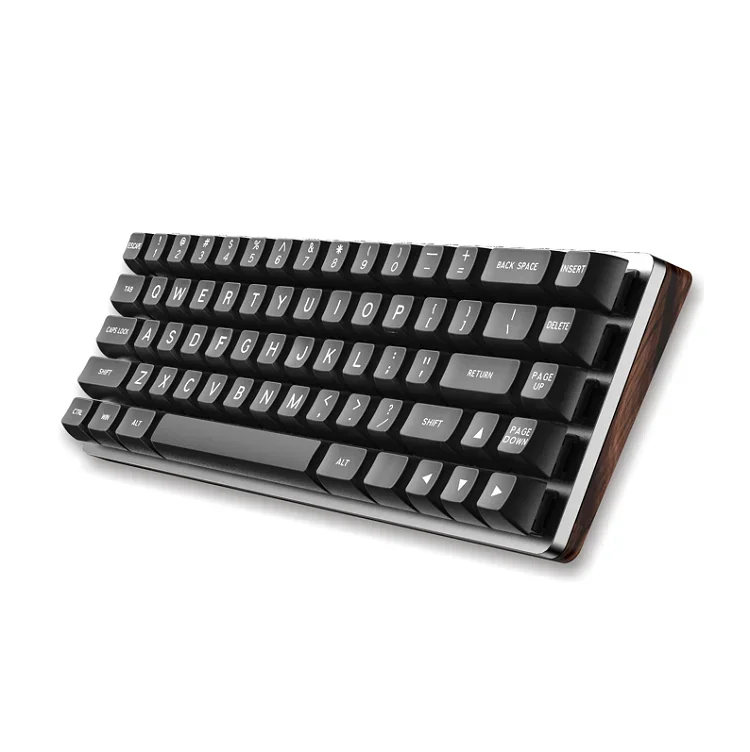 Newly walnut ergonomic 67 keys Wireless Type-C RGB GATERON blue red brown switch X Bows Timber Mechanical keyboard