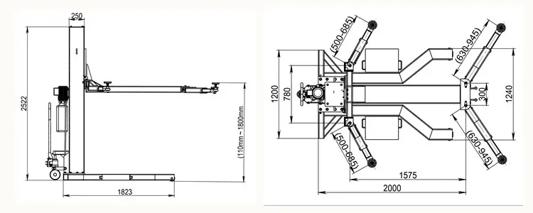 Movable single post auto lift of popular single post